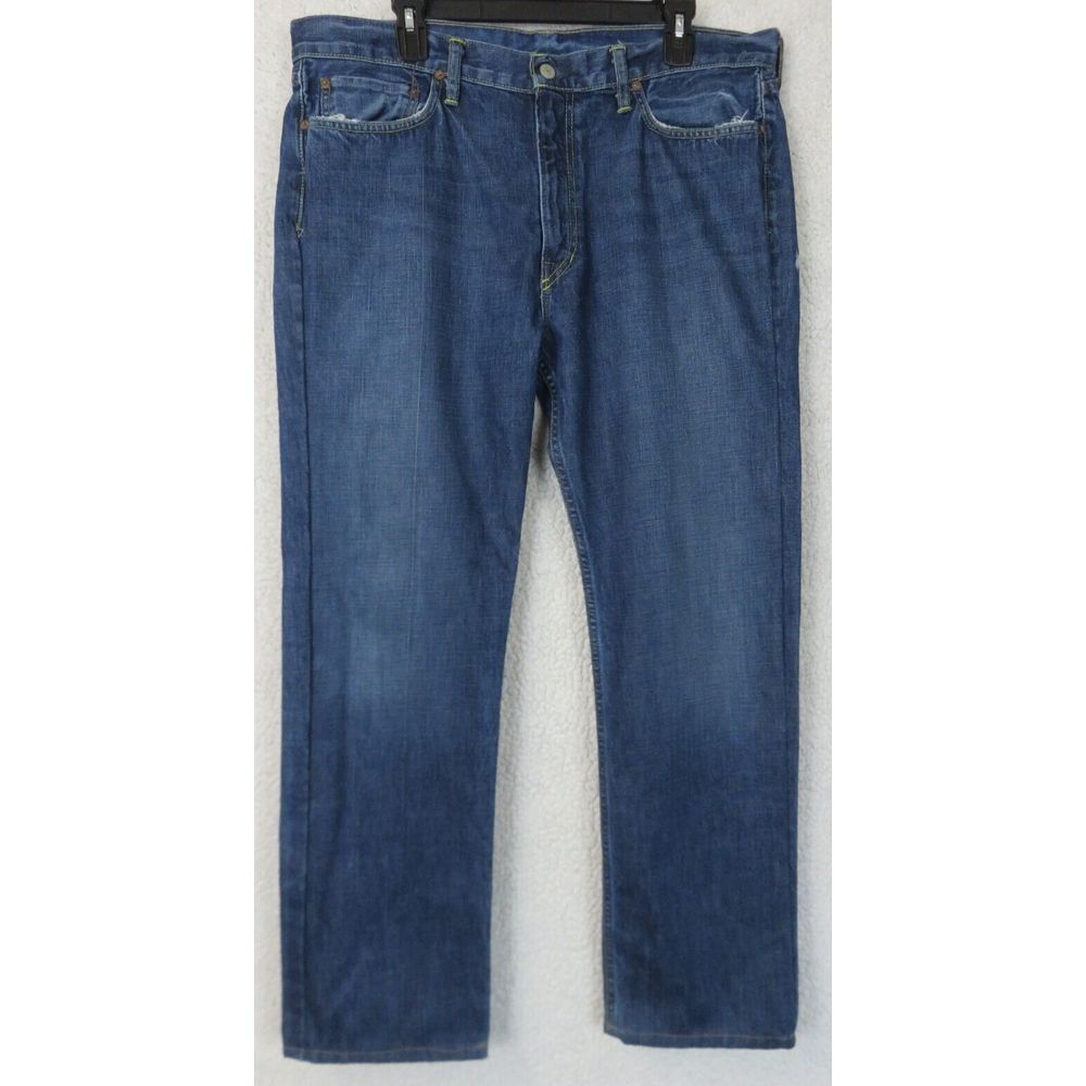 Mens Ralph Lauren 867 Classic Ludlow Blue Wash Jeans Size 36x32 Cotton Denim